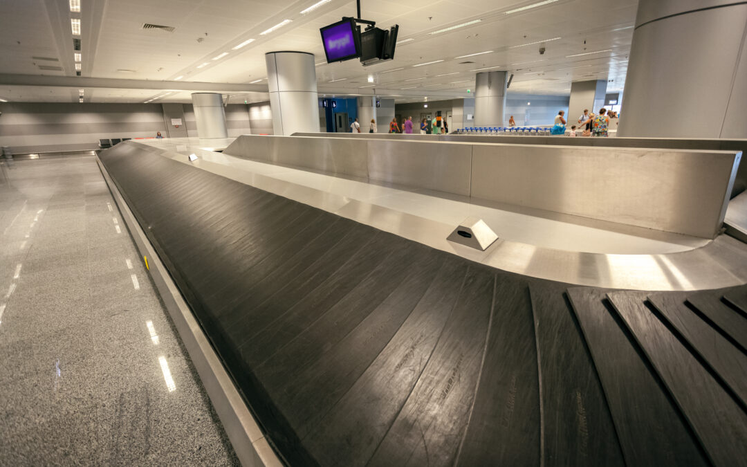 empty luggage claim line in airport