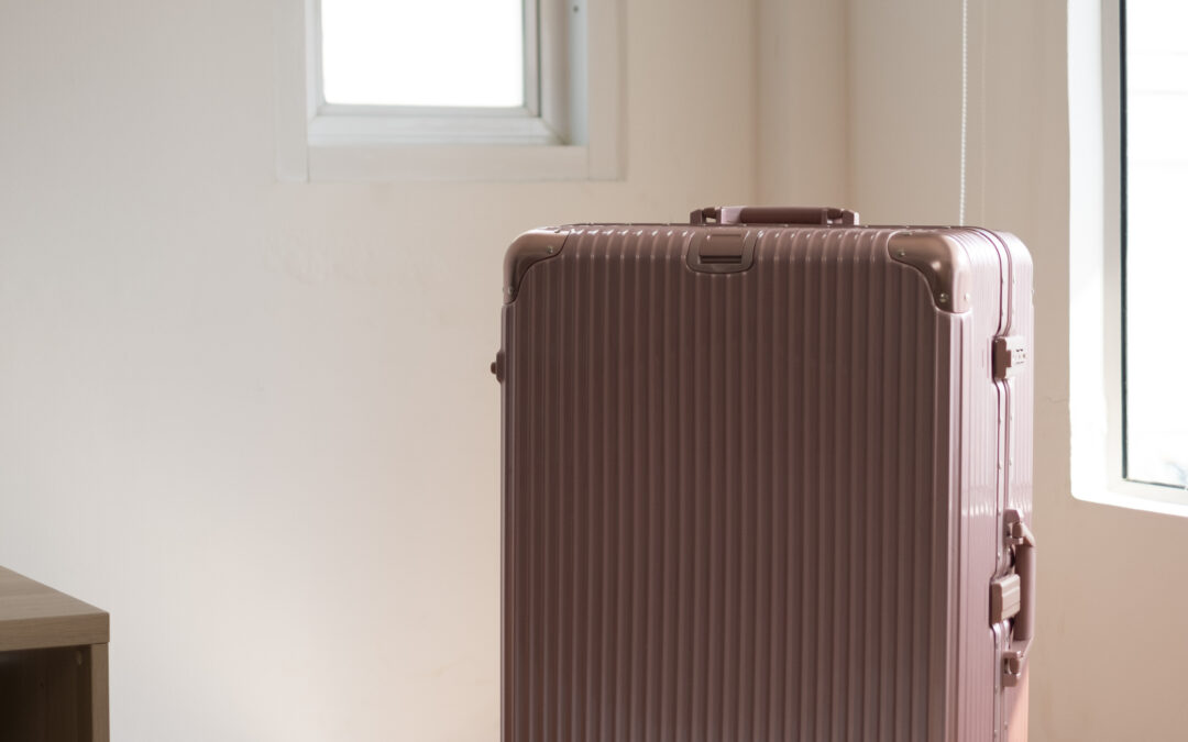 pink big luggage